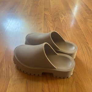 Jeffery Campbell Beige Slip-On Clogs